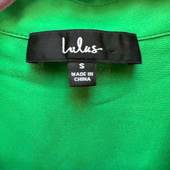 Lulus Green Button-Down Long Sleeve Shirt Pockets Career Work Women's Size‎ S - Picture 6 of 7